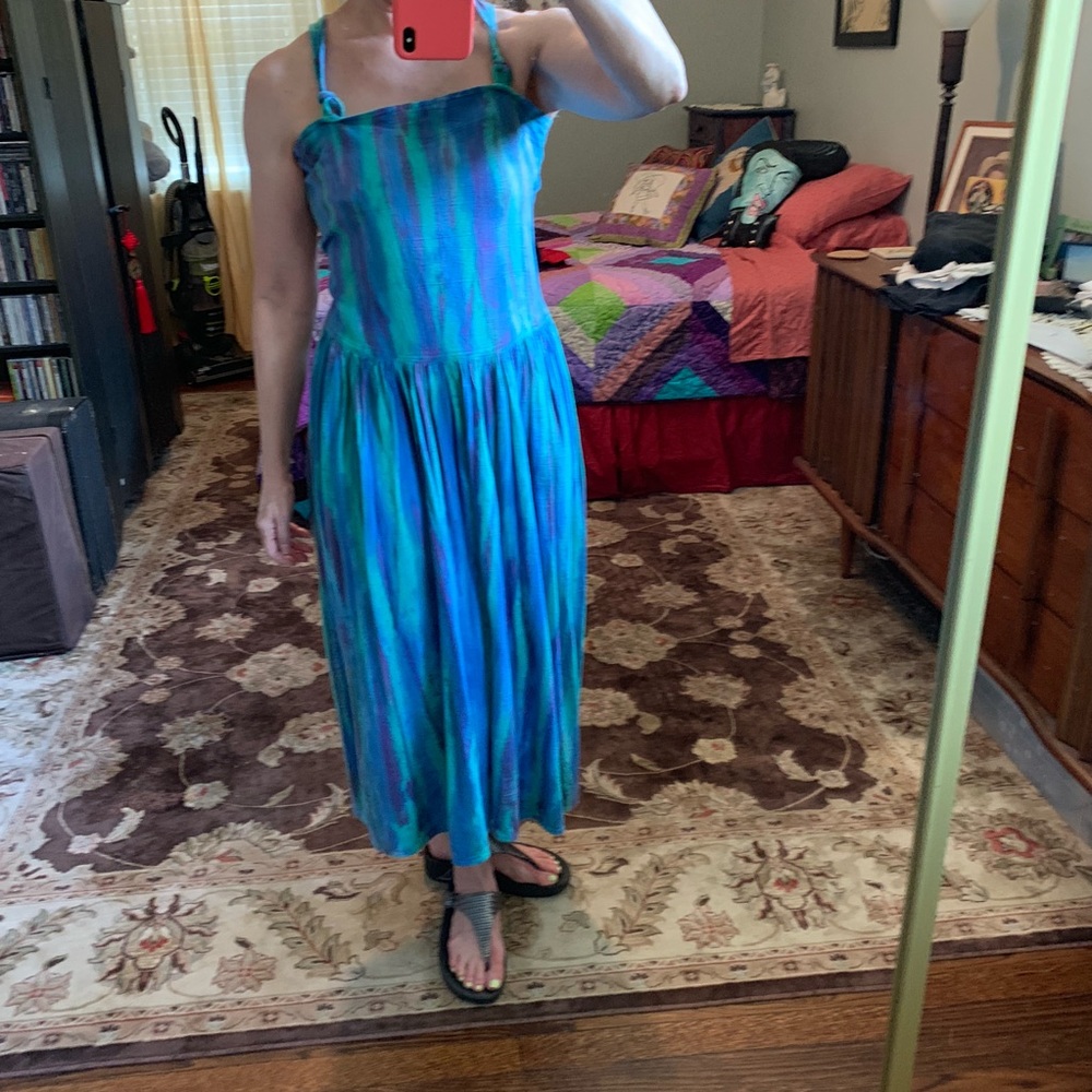 Artisan tie dyed convertible festival/sundress